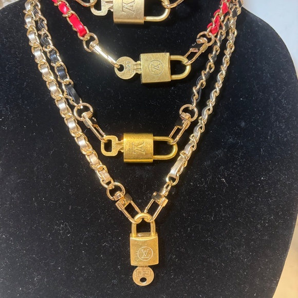 Louis Vuitton Brass Lock & Key Unbranded Necklace # (2) 227, 311, 319, and 209. - Picture 3 of 7